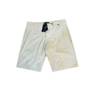 Travis Mathew Shorts Men Size 36 Performance Golf Kendo Flat Front‎ Khaki Print